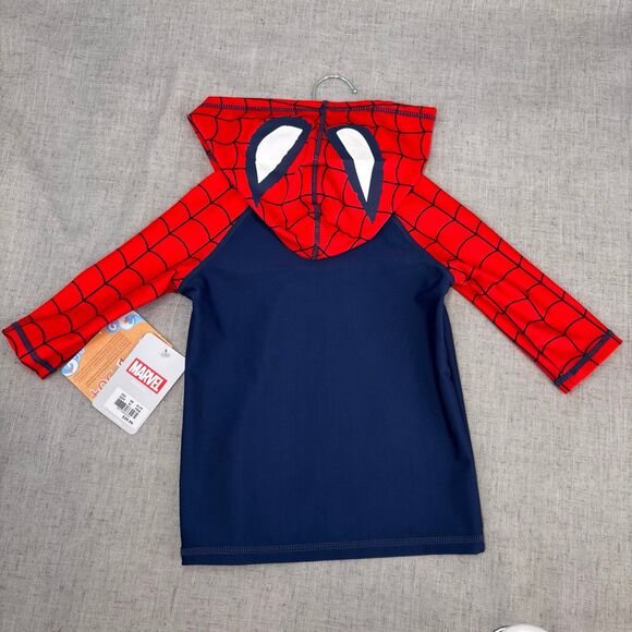 NWT Disney Marvel Spider-Man Long Sleeve‎ Rash Guard & Swim Trunks Spidey Boys 4 - Picture 3 of 7